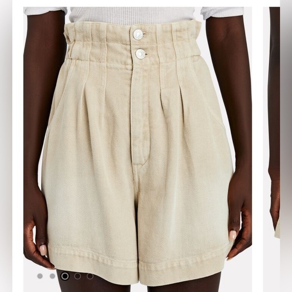 Isabel Marant Pants - Isabel Marant High-Waist Pleated Cream Shorts